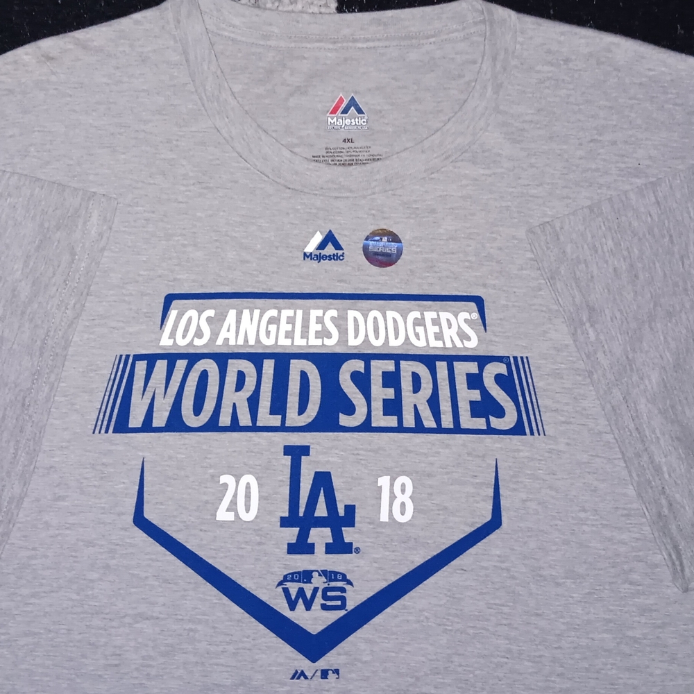Majestic Los Angeles Dodgers World Series T-Shirt - Gray